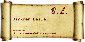 Birkner Leila névjegykártya